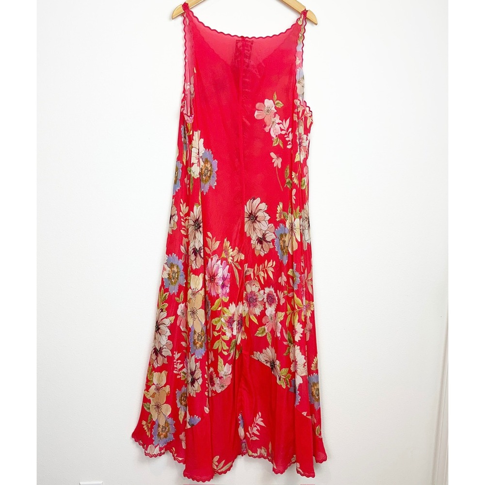 Johnny Was Red Floral Sleeveless Dress 
Size XL - Picture 2 of 9